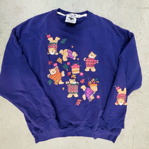 vintage 90s kitschy autumn teddy bear crewneck - Picture 5 of 5